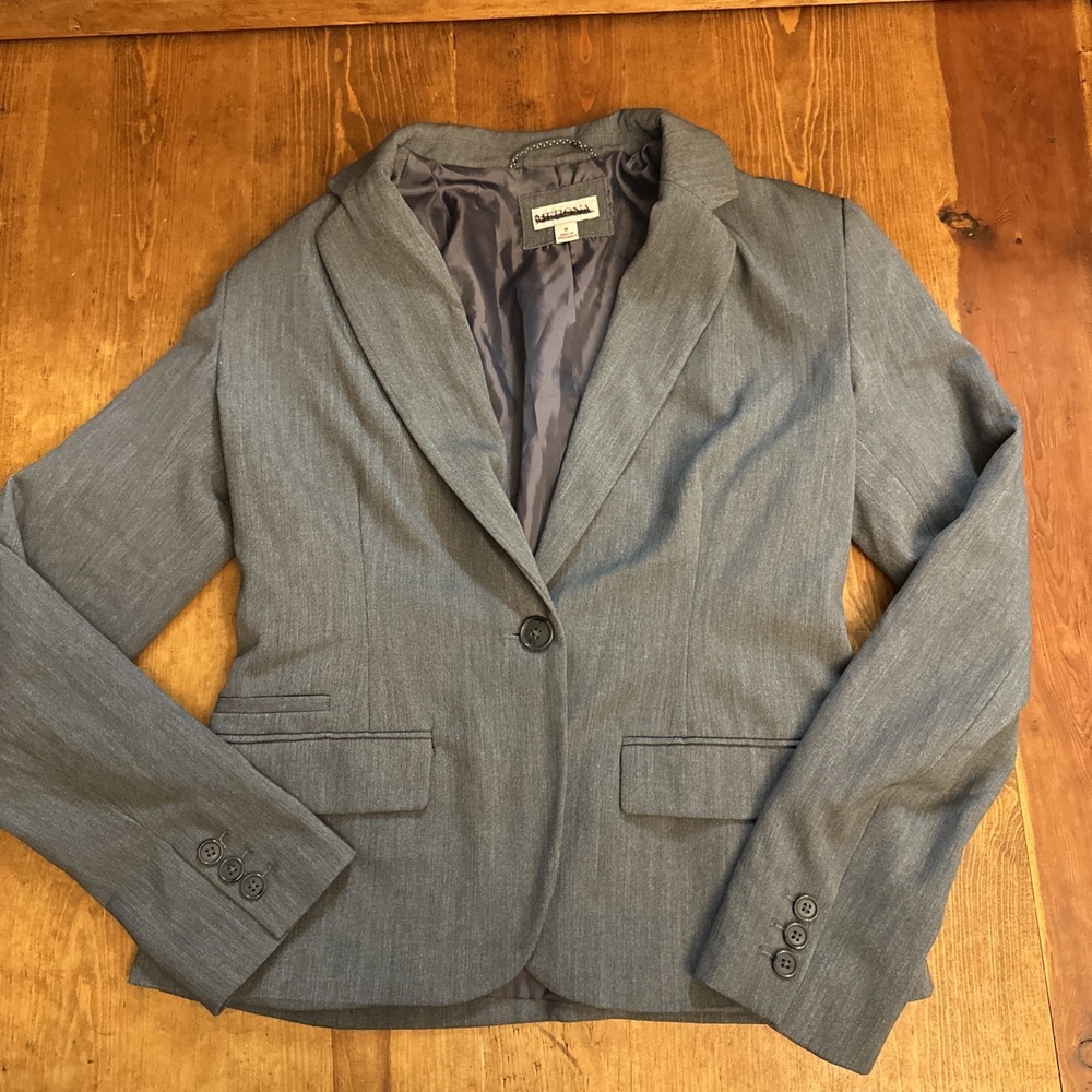 Merona Women's‎ Blazer Jacket Long Sleeve Gray Size 8